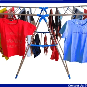 washed clothes hanging stand