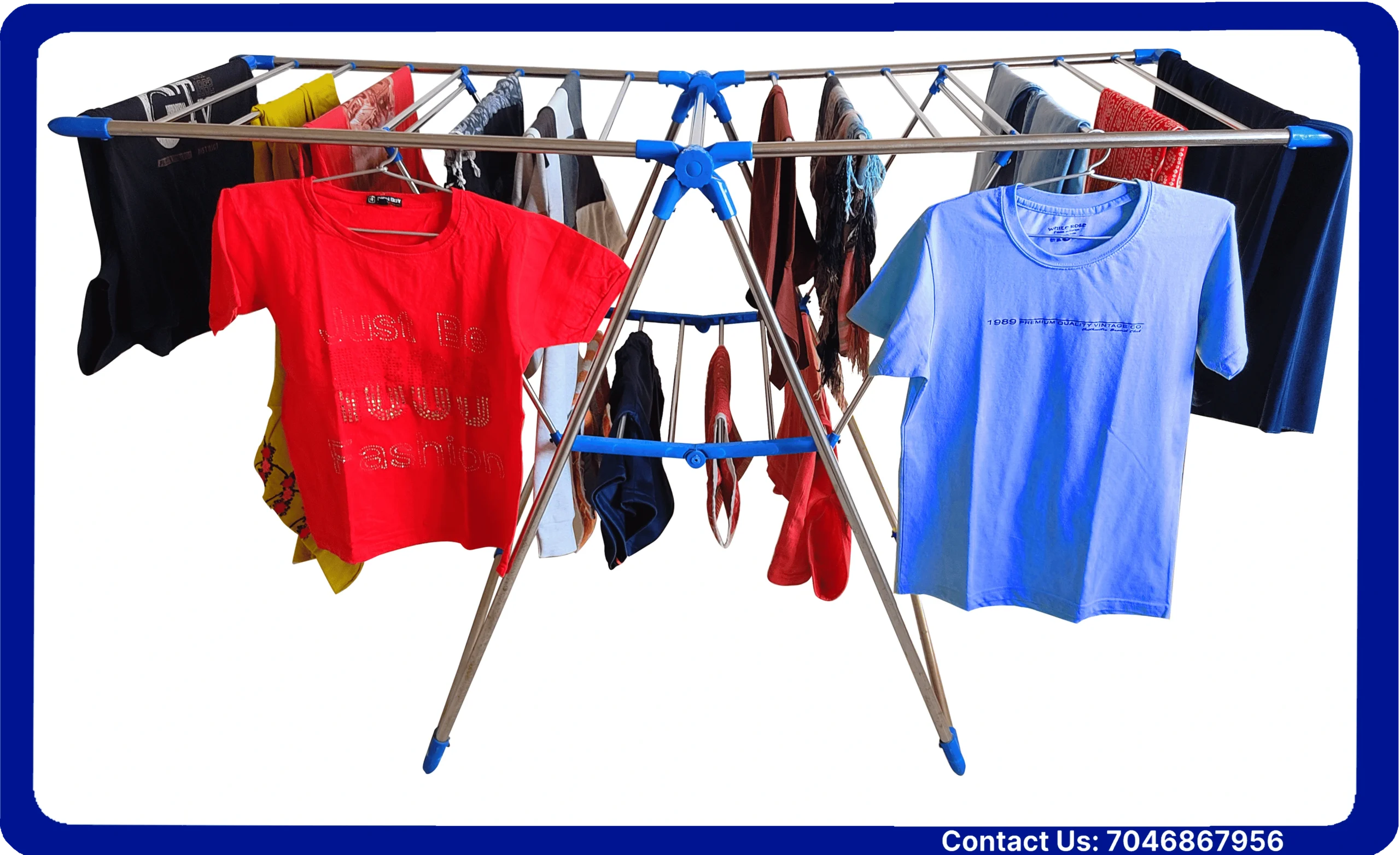 washed clothes hanging stand